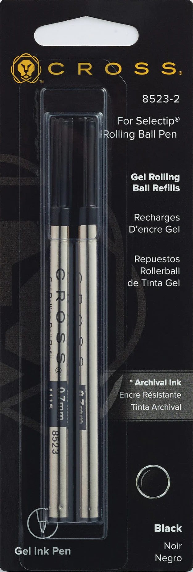Selectip® Gel Rollerball Pen Refill - Black - Medium - Dual Pack - Image 2