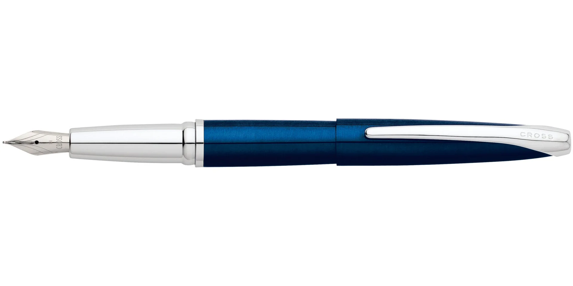 ATX® Translucent Blue Lacquer Stainless Steel Medium Nib Fountain Pen - Image 3