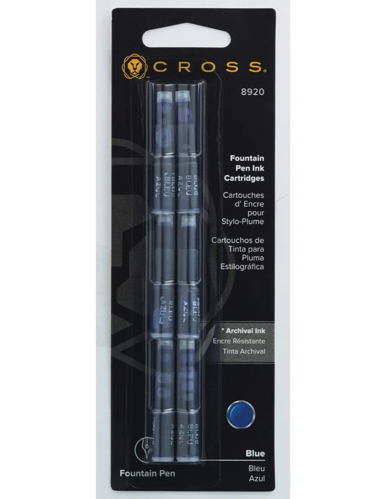Fountain Pen Ink Cartridge - Blue (6 per card) - Image 2