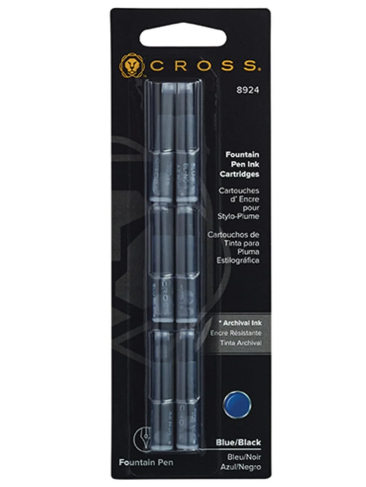 Fountain Pen Ink Cartridge - Blue/Black (6 per card) - Image 2