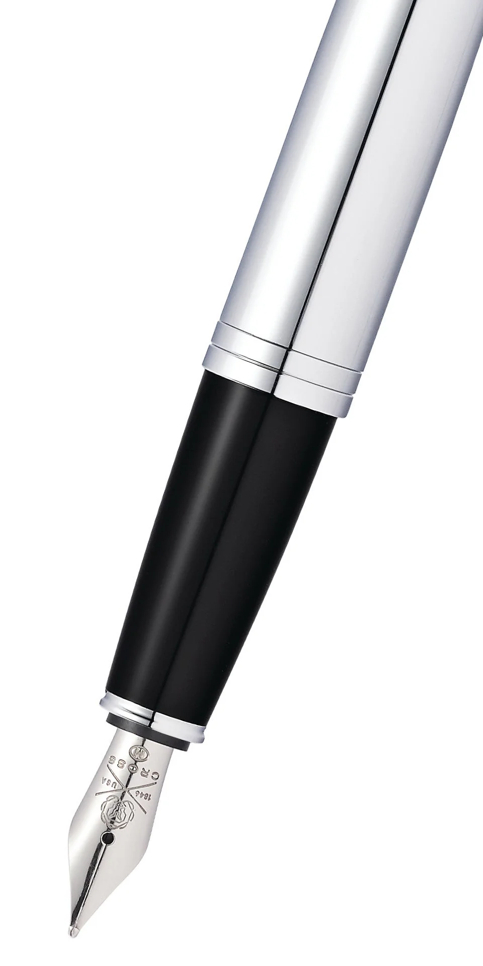 Calais™ Polished Chrome Stainless Steel Medium Nib Fountain Pen - Image 2