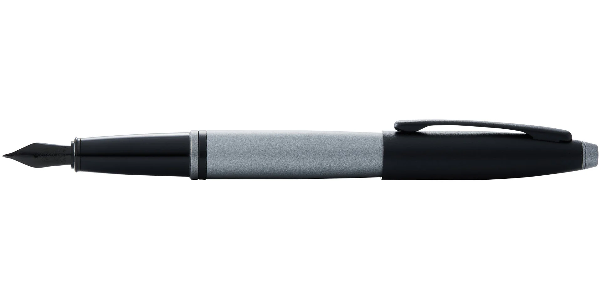 Calais™ Matte Gray and Black Lacquer Stainless Steel Fine Nib Fountain Pen - Image 4