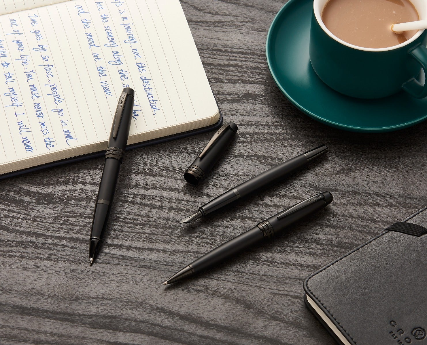 Bailey™ Matte Black Lacquer Stainless Steel Fine Nib Fountain Pen - Image 8