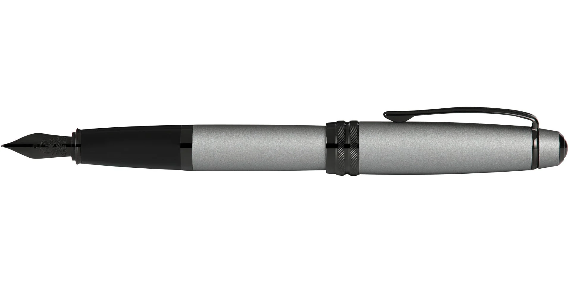 Bailey™ Matte Gray Lacquer Stainless Steel Extra-Fine Nib Fountain Pen - Image 5