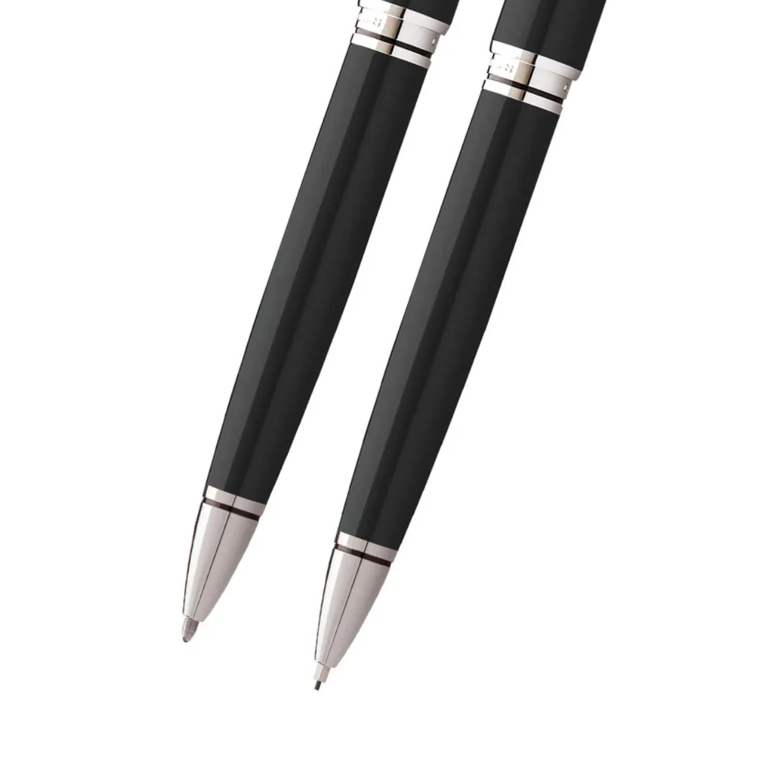 Coventry Black Lacquer Pen and Pencil Gift Set - Image 2