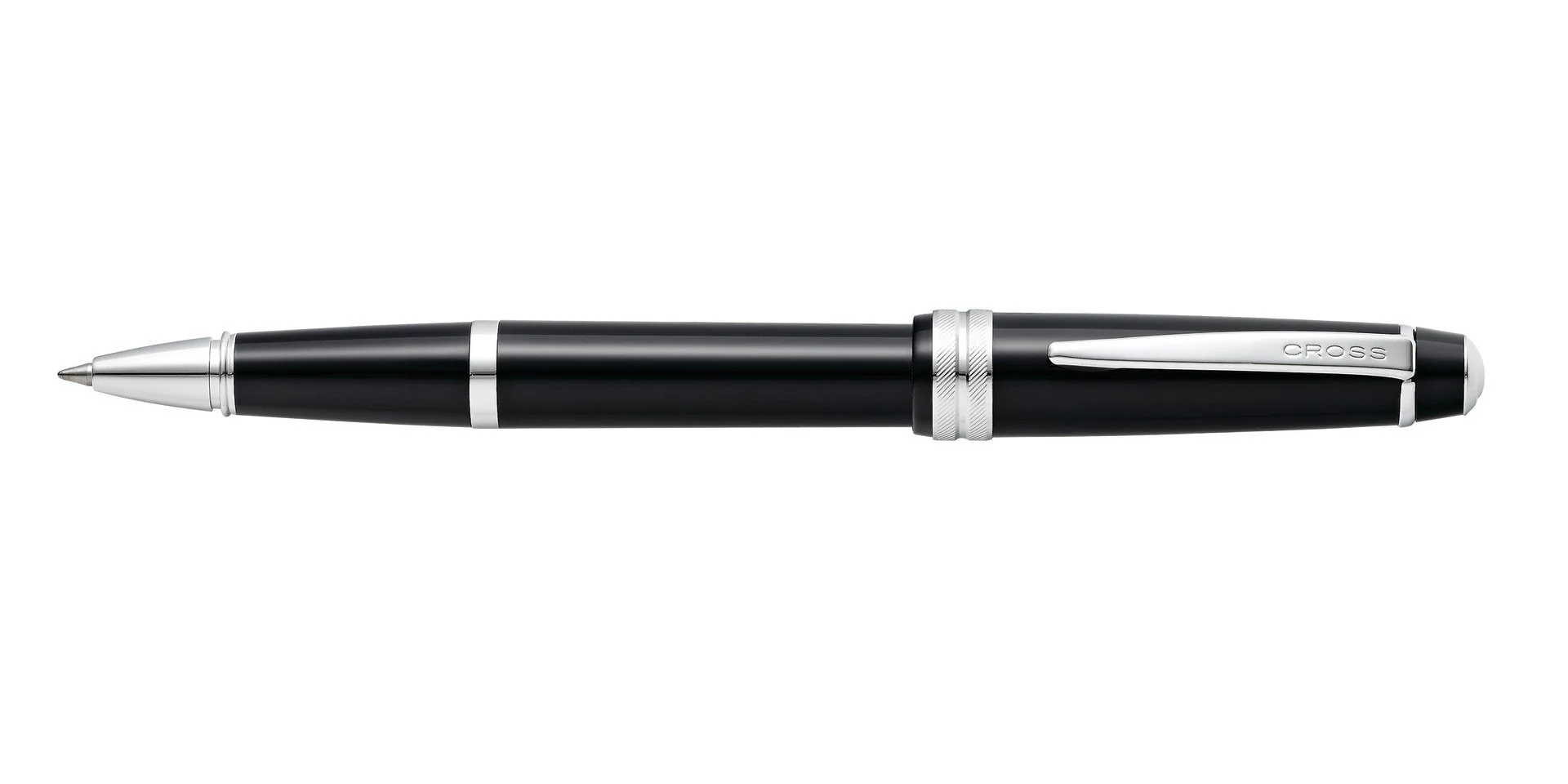 Bailey Light™ Glossy Black Resin Rollerball Pen - Image 3