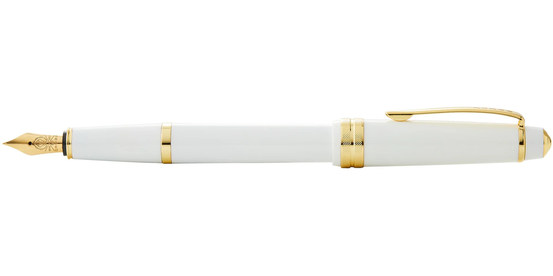 Bailey Light™ Polished White Resin and Gold Tone Extra-Fine Nib Fountain Pen - Image 4
