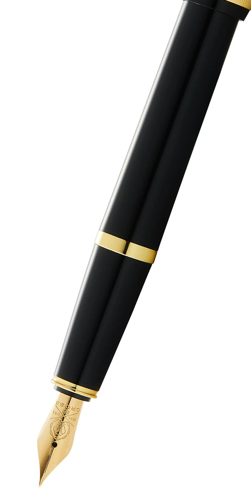 Bailey Light™ Polished Black Resin and Gold Tone Medium Nib Fountain Pen - Image 2