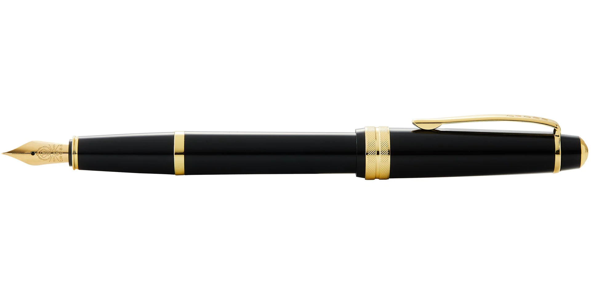 Bailey Light™ Polished Black Resin and Gold Tone Medium Nib Fountain Pen - Image 4