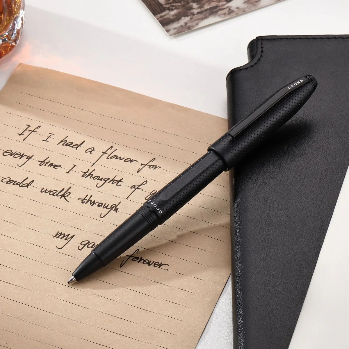 Prism Obsidian Black Resin with Polished Black Appointments Rollerball Pen - Image 4