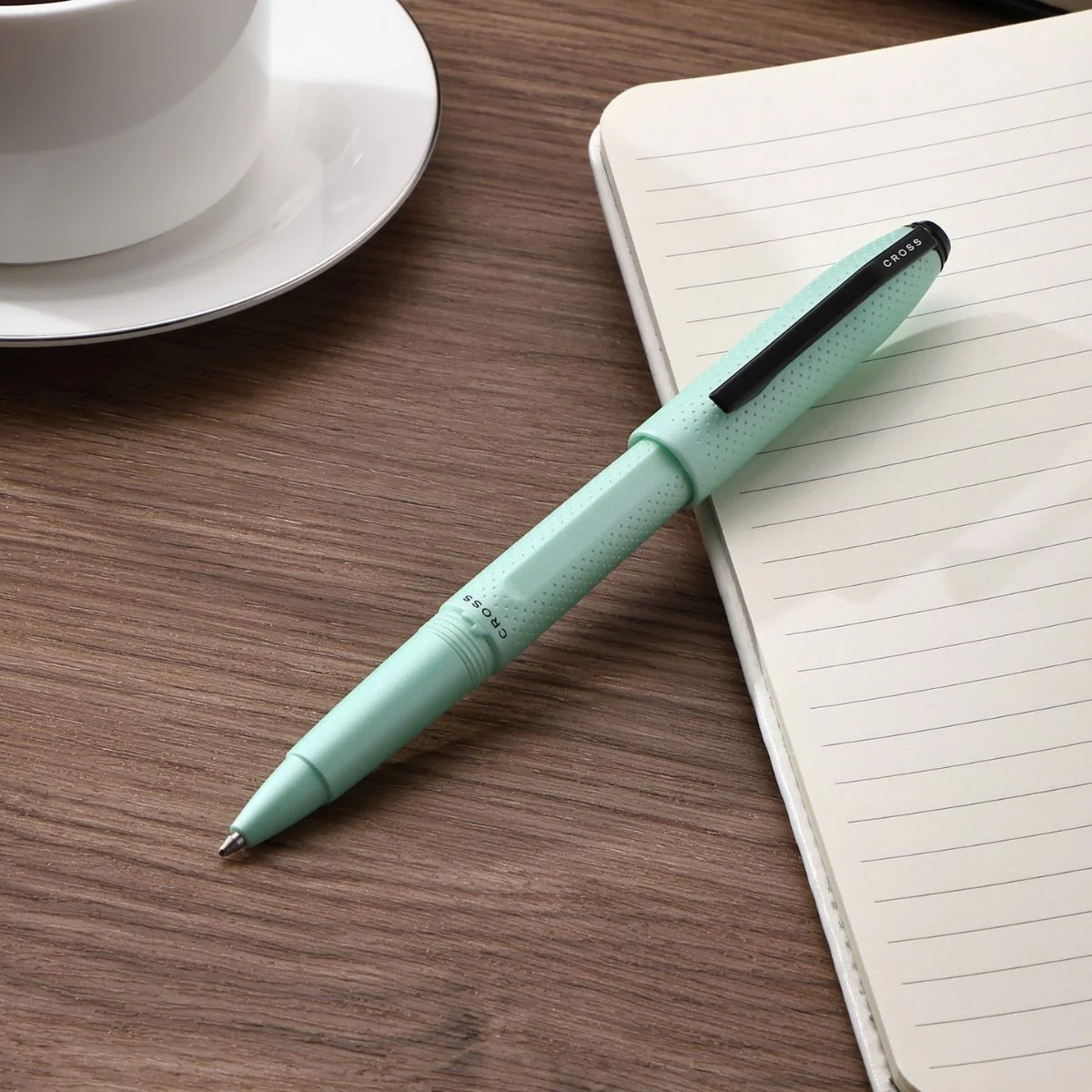 Prism Seafoam Resin with Polished Black Appointments Jumbo Ballpoint Pen - Image 4