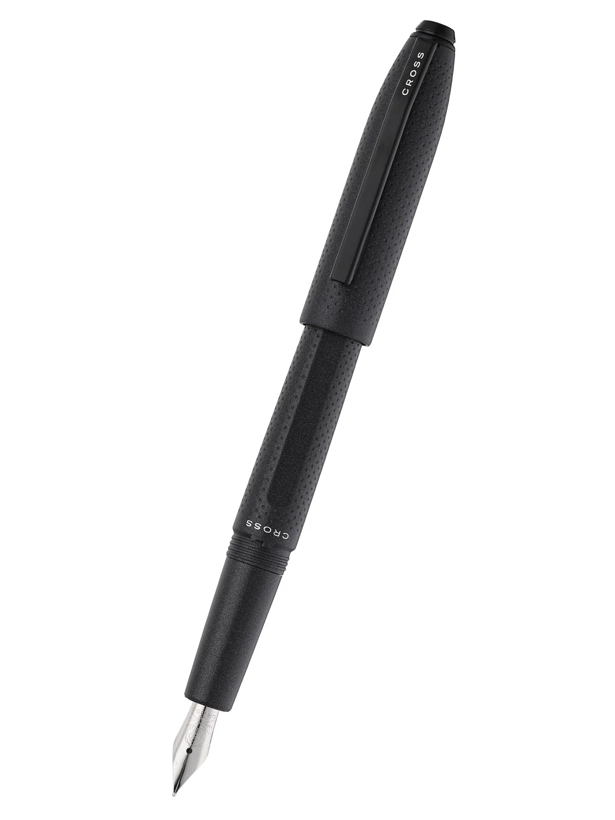 Prism Obsidian Black Resin with  Polished Chrome Stainless Steel Fine Nib Fountain Pen