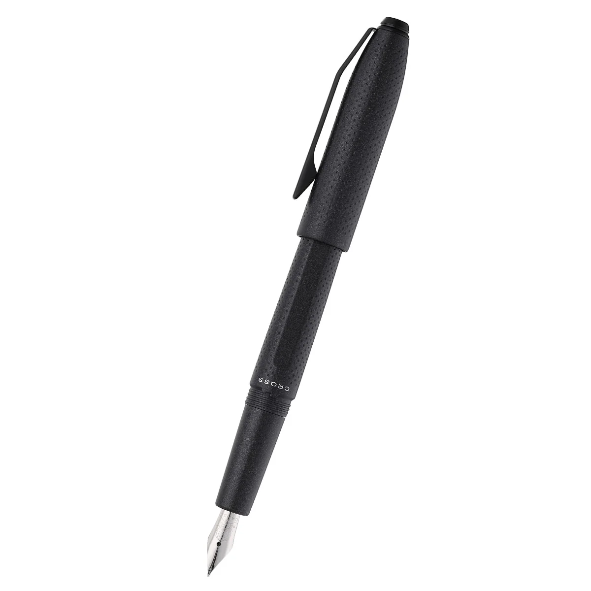 Prism Obsidian Black Resin with  Polished Chrome Stainless Steel Fine Nib Fountain Pen - Image 2
