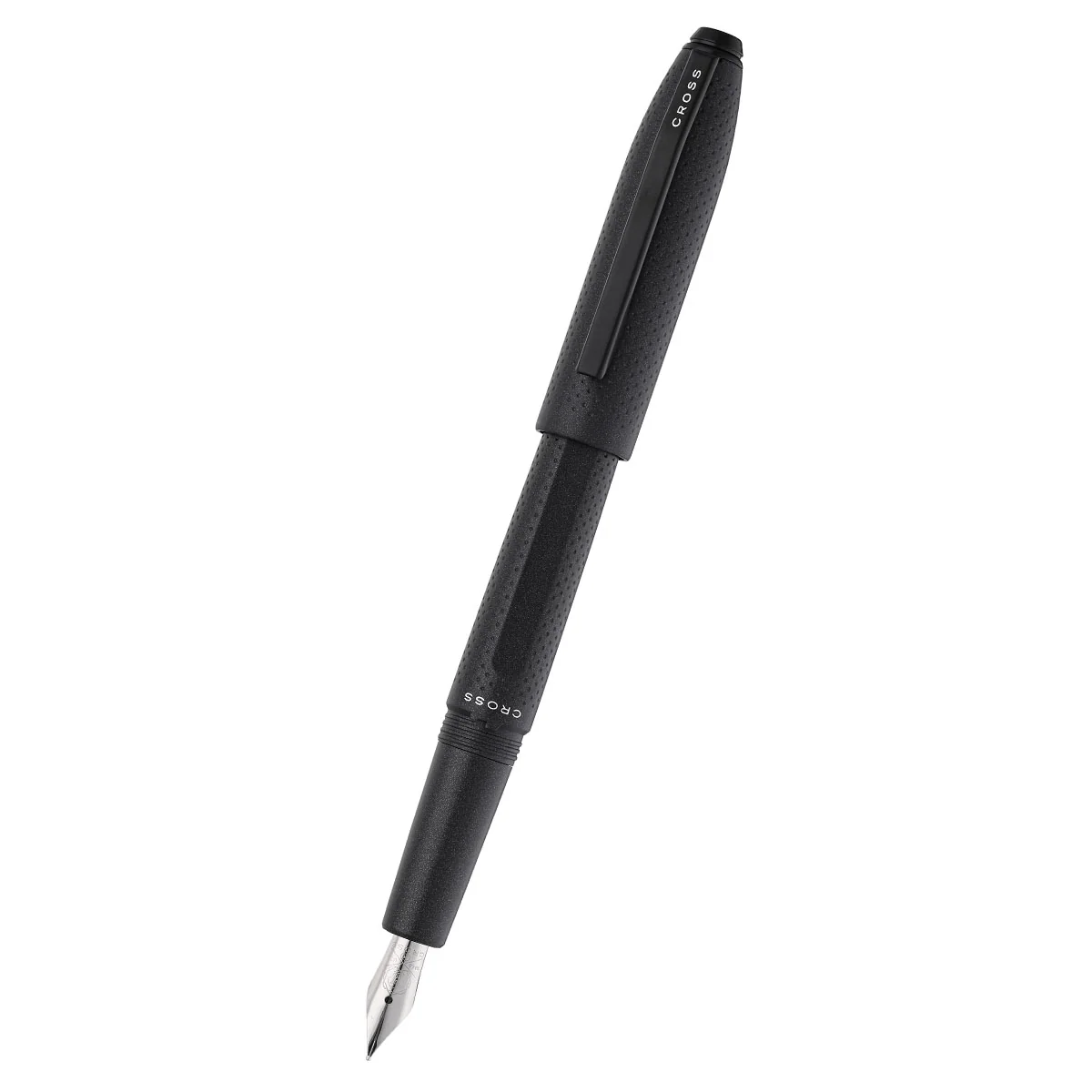 Prism Obsidian Black Resin with  Polished Chrome Stainless Steel Fine Nib Fountain Pen - Image 3