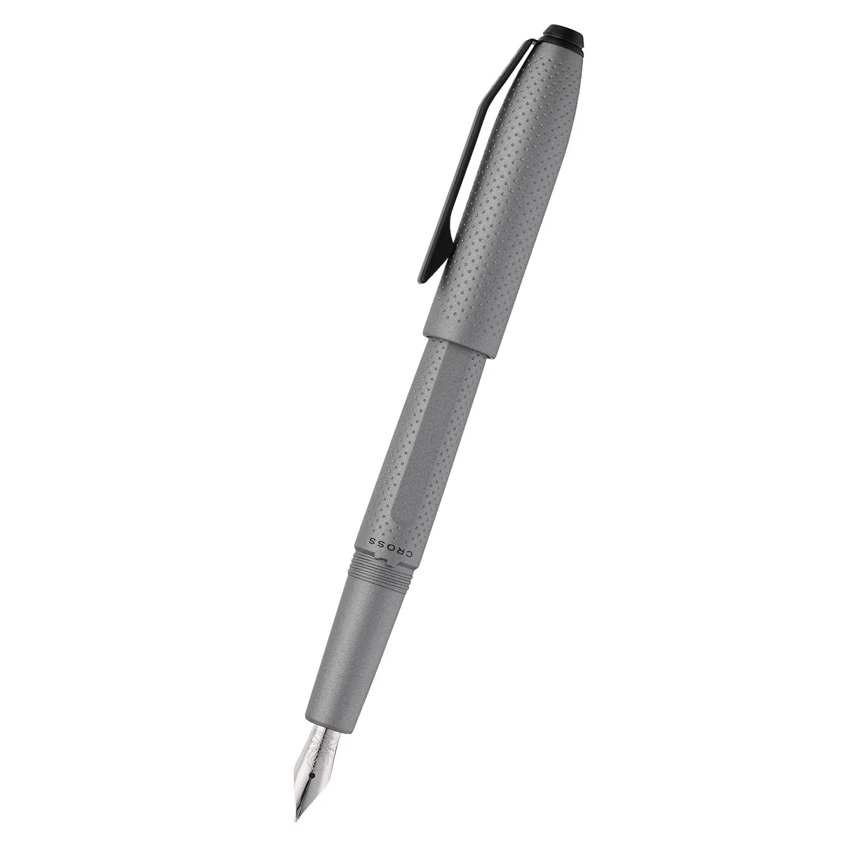 Prism Graphite Resin with Polished Chrome Stainless Steel Medium Nib Fountain Pen - Image 2