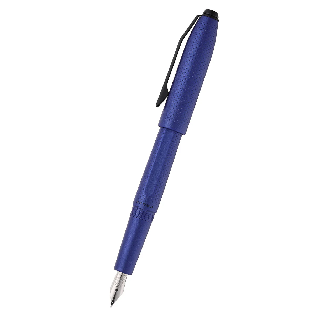 Prism Deep Sea Blue Resin with Polished Chrome Stainless Steel Medium Nib Fountain Pen - Image 3