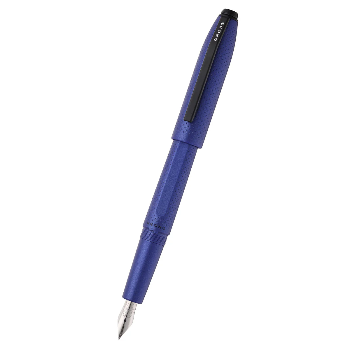 Prism Deep Sea Blue Resin with Polished Chrome Stainless Steel Medium Nib Fountain Pen - Image 4