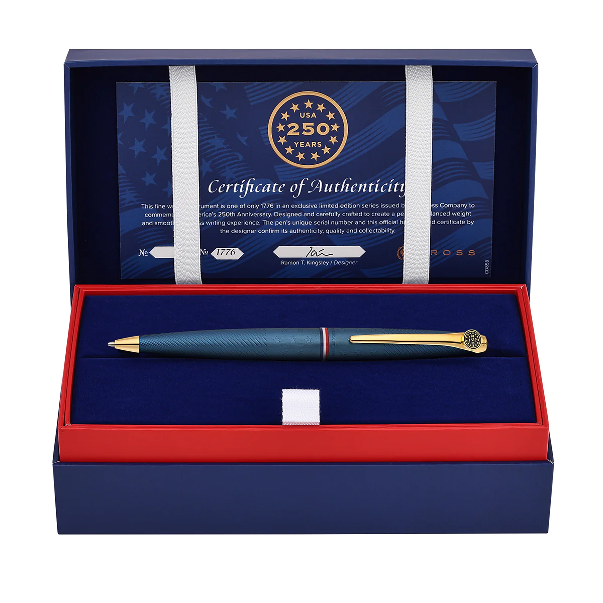 ATX® Americana Blue PVD with Gold-Tone PVD Appointments Ballpoint Pen - Image 4