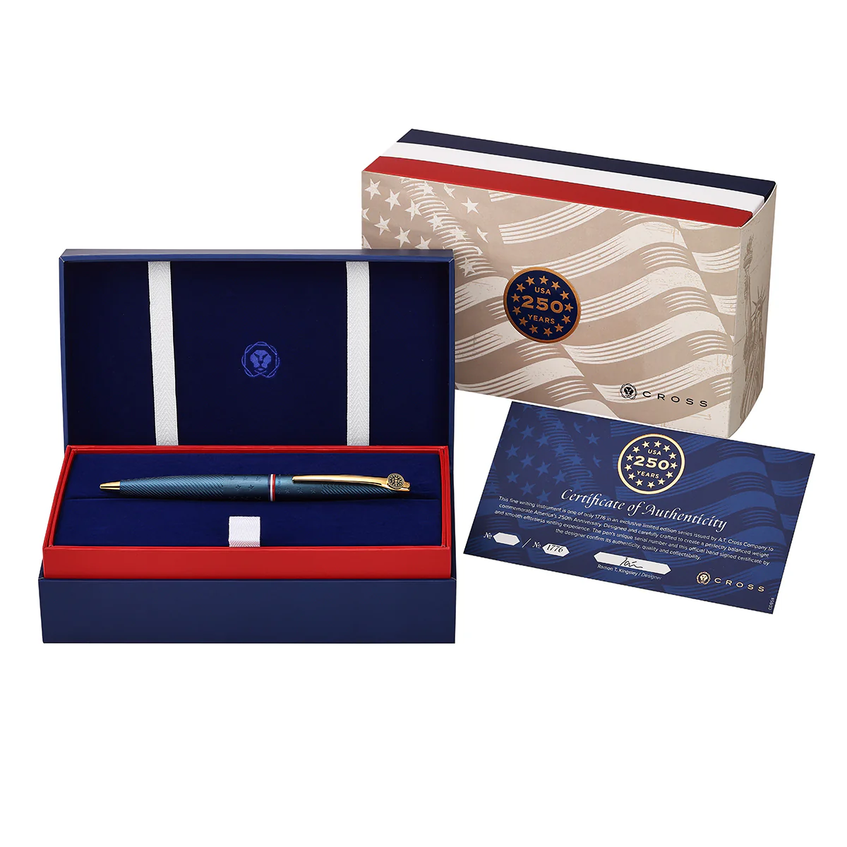 ATX® Americana Blue PVD with Gold-Tone PVD Appointments Ballpoint Pen - Image 5