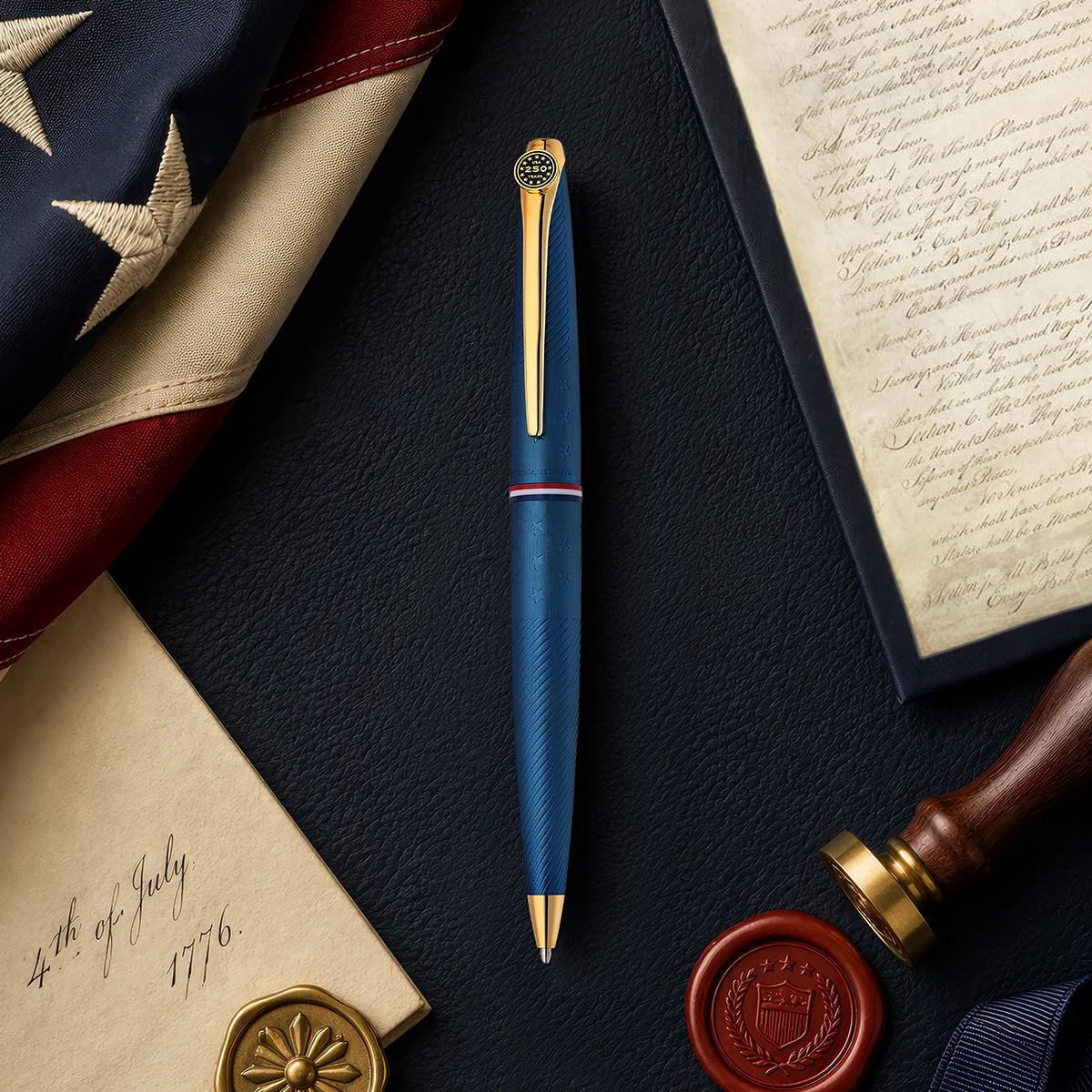 ATX® Americana Blue PVD with Gold-Tone PVD Appointments Ballpoint Pen - Image 6