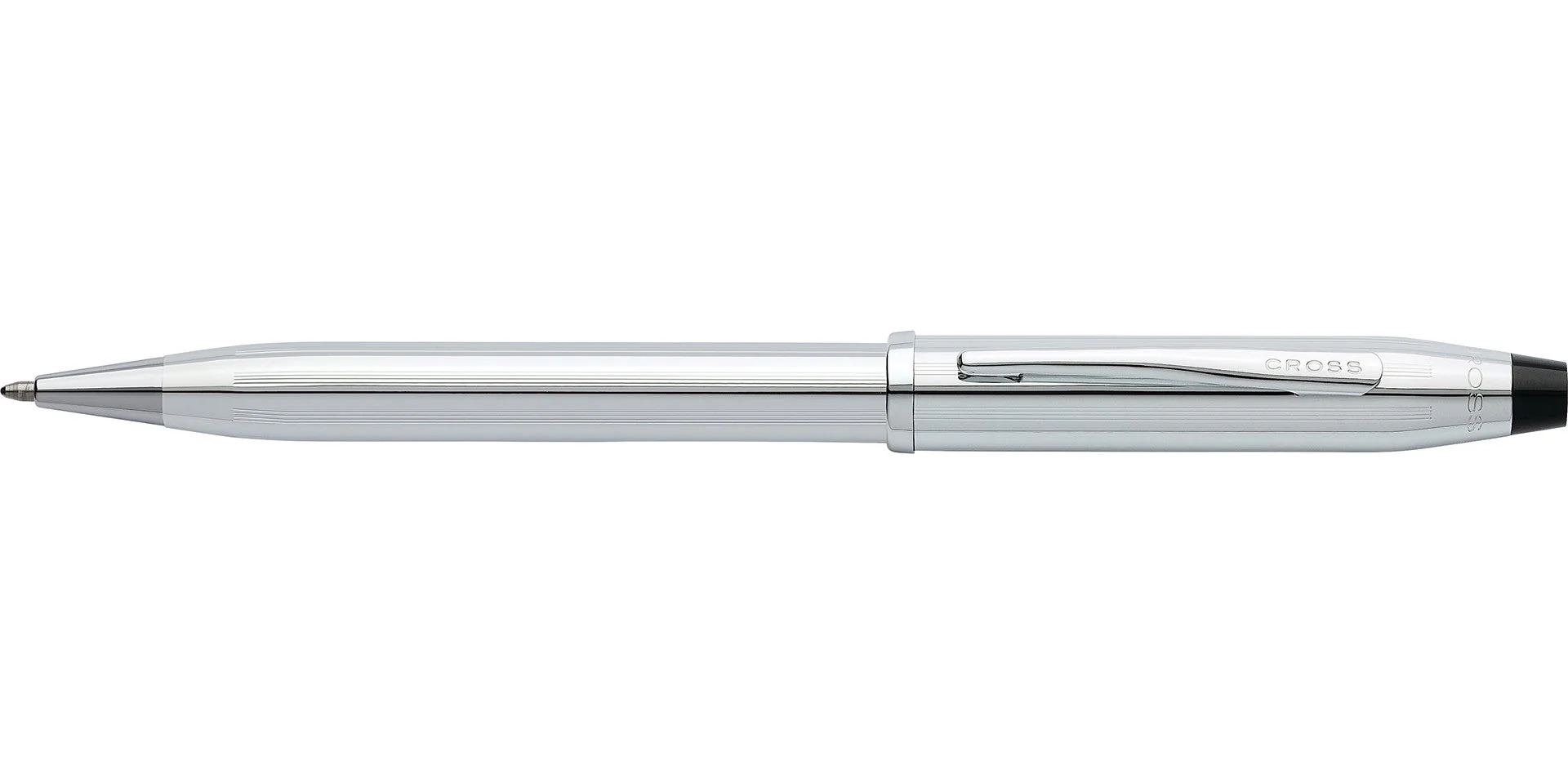 Century II Lustrous Chrome Ballpoint Pen with Mocha Zippered Leather Double Pen Case Gift Set - Image 4