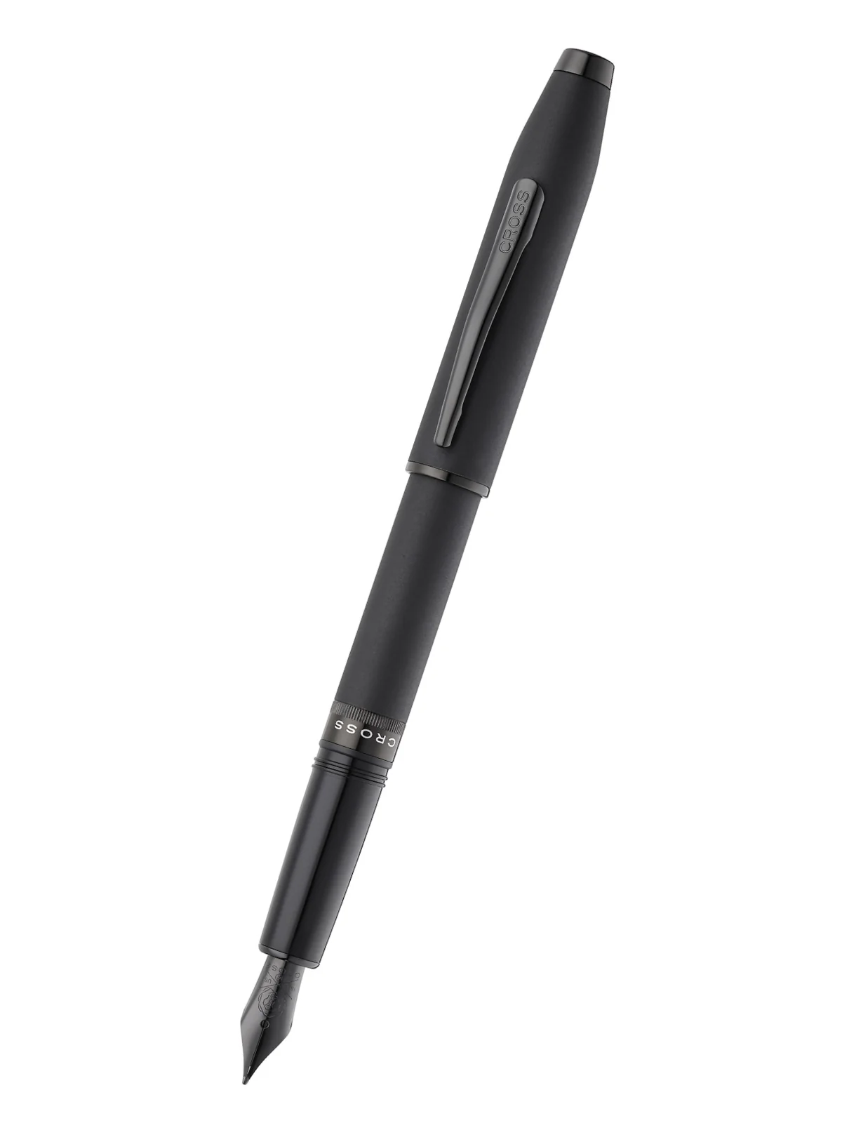 Foundry Matte Black Lacquer with PVD Black Appointments and Black PVD Coated Medium Nib Fountain Pen