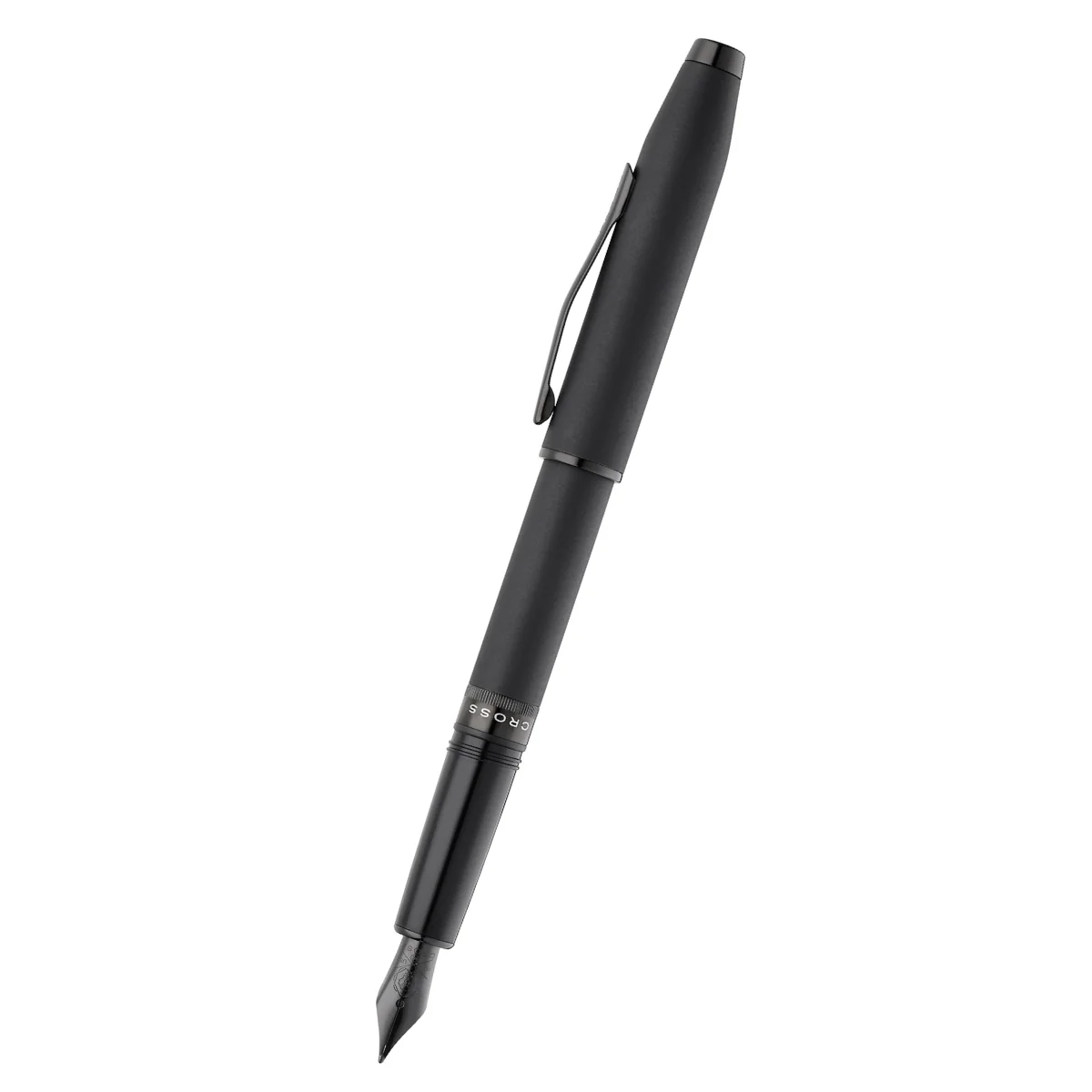 Foundry Matte Black Lacquer with PVD Black Appointments and Black PVD Coated Medium Nib Fountain Pen - Image 4