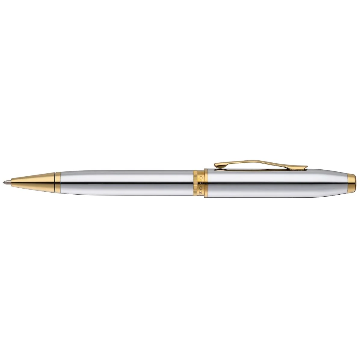 Foundry Polished Chrome with PVD Gold Appointments Ballpoint Pen - Image 3